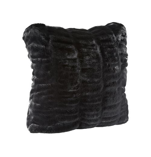 Black faux fur online pillows